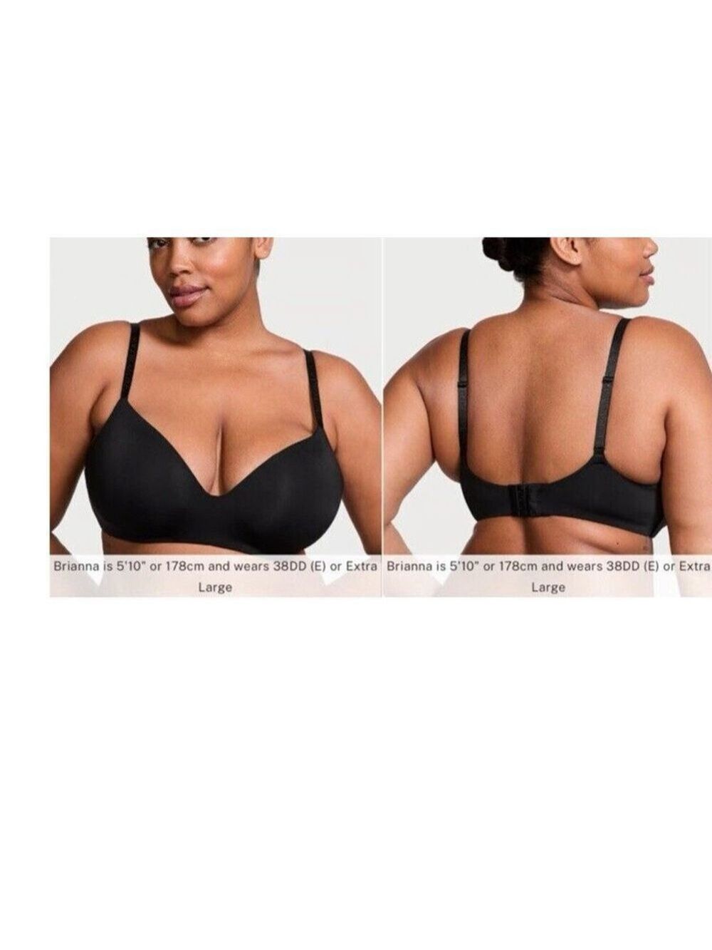 VICTORIA'S SECRET The T-shirt lightly lined wireless bra adjustable black sz 38C